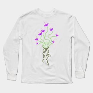 Spiral Flower: Purple Long Sleeve T-Shirt